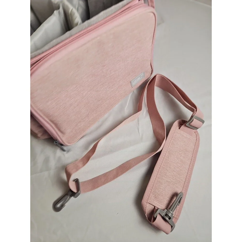 LEFOR·Z Sewing Organizer Storage Bag Pink Double Layer Craft Tote New